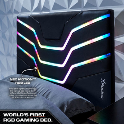 X-Rocker Cosmos RGB Single Gaming Bed with LED Lighting & 90x190cm ...