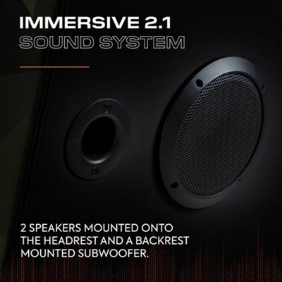 X-Rocker Covert Ops - Silla para juegos, consola de sonido multiestéreo 2.1, asiento para juegos con altavoces Bluetooth, subwoofer y vibración de piel sintética plegable para móvil, Switch, PS5, XBOX