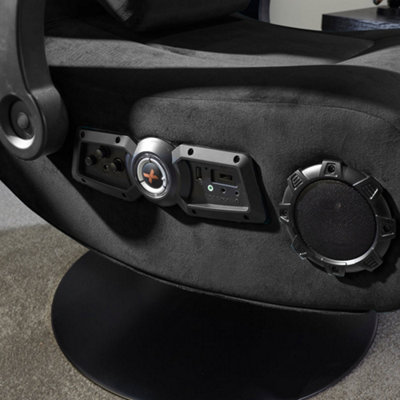 X Rocker Deluxe 4.1 Audio Fabric Console Gaming Chair - Black