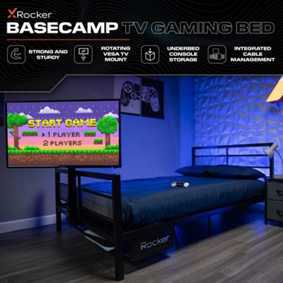 Bed frame with on sale tv mount