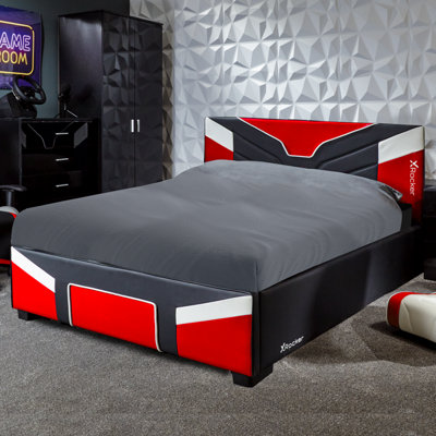 Black and deals red bed frame