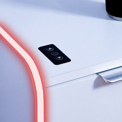 X-Rocker Electra RGB Bedside Table Storage Drawer Shelf with App Controlled LED Lights Wireless Charging - WHITE