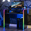 X Rocker Electra RGB Gaming Desk 110cm Wide PC Computer Table Drawer Shelf App Controlled LED Lights & Wireless Charging - Black