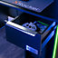 X Rocker Electra RGB Gaming Desk 110cm Wide PC Computer Table Drawer Shelf App Controlled LED Lights & Wireless Charging - Black