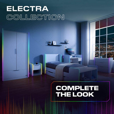 X-Rocker Electra RGB Gaming Desk 110cm Wide PC Computer Table Drawer ...