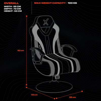 X-Rocker Fury RGB Gaming Chair with Audio Speakers for Juniors and Black Faux Leather Upholstery