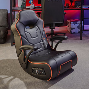 X-Rocker G-Force Gaming Chair for Kids and Juniors with 2.1 Audio and Sound Vibration - BLACK