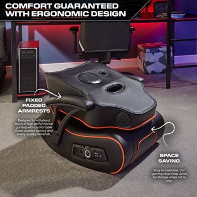 X-Rocker G-Force Gaming Chair for Kids and Juniors with 2.1 Audio and Sound Vibration - BLACK