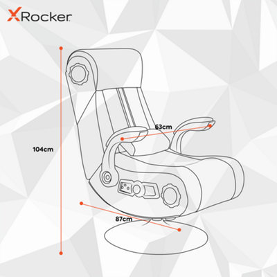 X Rocker Gaming chair 4.1 Speakers Wireless Bluetooth Deluxe Black Fabric
