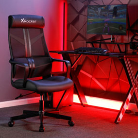 X Rocker Helix PC Office Gaming Chair, Ergonomic Computer Desk Chair, Mesh Gaming Chair, Head Rest & Lumbar Support - BLACK