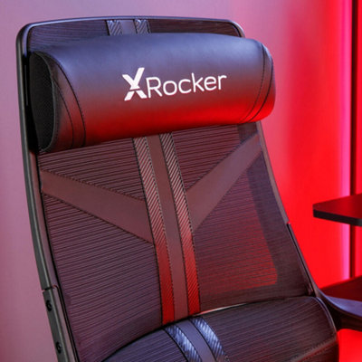 X-Rocker Helix PC Office Gaming Chair, Ergonomic Computer Desk Chair, Mesh Gaming Chair, Head Rest & Lumbar Support - BLACK