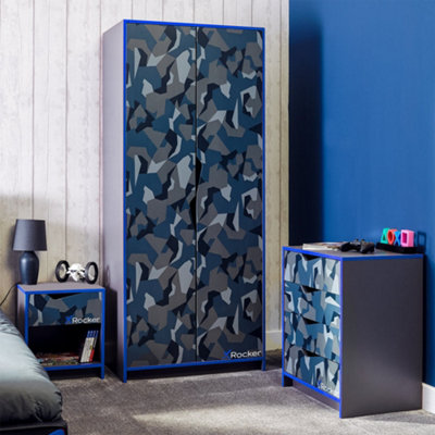 X Rocker Hideout 2 Door Wardrobe Gaming Camo Bedroom Furniture with ...