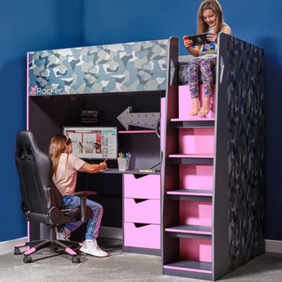 X rocker high sleeper best sale gaming bed