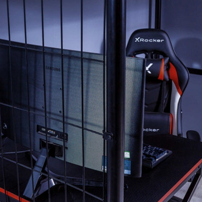 X-Rocker Icarus XL High Sleeper Bunk Bed, Metal 3ft Single Gaming Bed ...