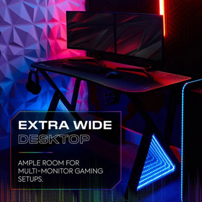 X Rocker Infinity RGB 140cm App-Controlled LED Gaming Desk with Full ...