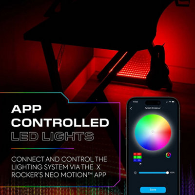 X Rocker Infinity RGB 140cm App-Controlled LED Gaming Desk with Full ...