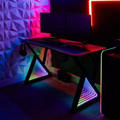 X Rocker Infinity RGB 140cm App-Controlled LED Gaming Desk with Full ...