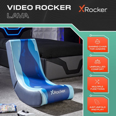XRocker Lava Video Rocker Kids Gaming Chair Foldable Floor Rocker for