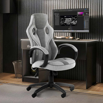 X Rocker Maverick Ergonomic Fabric PC Office Gaming Chair Grey