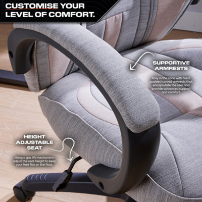 X Rocker Maverick PC Office Gaming Chair Ergonomic Computer Desk Chair Mid Back Chair Head Rest Lumbar Support PINK GREY DIY at B Q