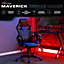 X Rocker Maverick PC Office Gaming Chair, Mid-Back Support Ergonomic Computer Desk Chair, Faux Leather - BLACK / BLUE
