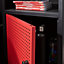 X Rocker Mesh-Tek Bedside Table Storage Cabinet Unit Metal Nightstand Black Red