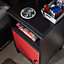 X Rocker Mesh-Tek Bedside Table Storage Cabinet Unit Metal Nightstand Black Red