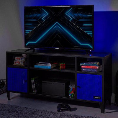 X Rocker Mesh-Tek Media TV Unit - Black / Blue