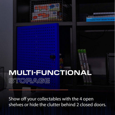 X Rocker Mesh-Tek Media TV Unit - Black / Blue