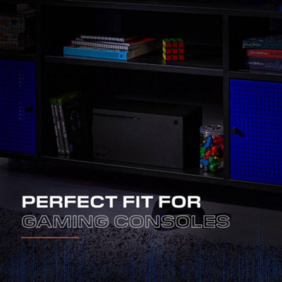 X Rocker Mesh-Tek Media TV Unit - Black / Blue