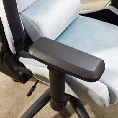 X-Rocker Messina Executive Office Chair, Ergonomic Computer Desk Chair, Comfy Gaming Chair, Chenille Fabric with Cushions - GREY