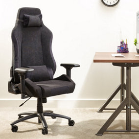 X-Rocker Messina Gaming Chair, Ergonomic Fabric High Back PC Gaming Seat, Fully Adjustable - BLACK