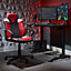 X Rocker Mid Back Office chair Compact Gaming Swivel Seat Red PU Leather Saturn