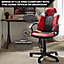 X Rocker Mid Back Office chair Compact Gaming Swivel Seat Red PU Leather Saturn