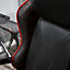 X Rocker Mid Back Office chair Faux Leather Swivel Adjustable Gaming Seat Black