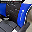 X Rocker Mid Back Office chair Height Adjustable PC Seat Blue PU Leather Saturn