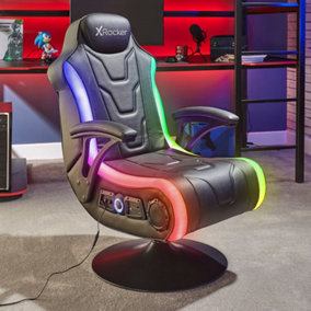 X Rocker Monsoon RGB Gaming chair 4.1 Speakers Wireless BT LED Light Vibration