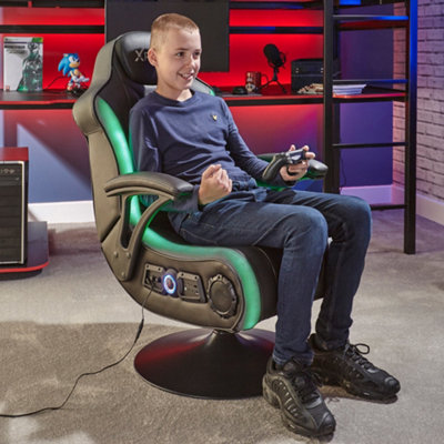 X-Rocker Monsoon RGB Gaming chair with 4.1 Audio Speakers, Console Gaming Seat for Playstation, XBOX, SWITCH - BLACK