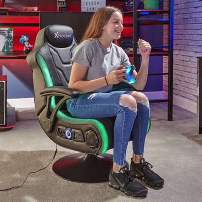 X-Rocker Monsoon RGB Gaming chair with 4.1 Audio Speakers, Console Gaming Seat for Playstation, XBOX, SWITCH - BLACK