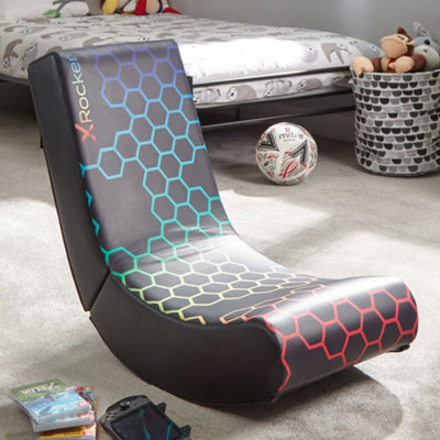 X-Rocker Neo Hex Kids Gaming Chair Foldable Video Floor Rocker Rocking ...