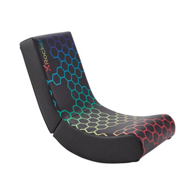 X-Rocker Neo Hex Kids Gaming Chair Foldable Video Floor Rocker Rocking Seat Console Chair for Juniors - BLACK