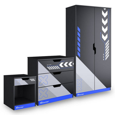 X Rocker Octane 3 Piece Bedroom Furniture Set - Blue