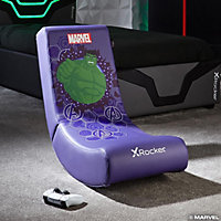 X ROCKER Official Marvel HULK Video Rocker Gaming Chair for Juniors, Folding Rocking Seat Official Marvel Licensed - PURPLE