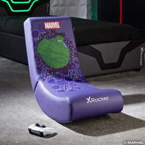 X ROCKER Official Marvel HULK Video Rocker Gaming Chair for Juniors, Folding Rocking Seat Official Marvel Licensed - PURPLE