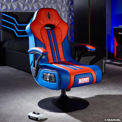 X-Rocker Official Marvel Spider-Man Gaming Chair, Folding Audio Gaming Pedestal with Wireless 2.1 Speakers - Elite Edition
