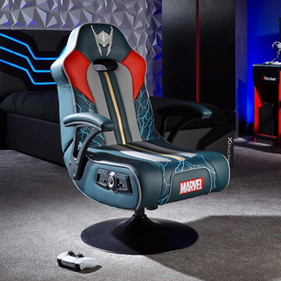 X-Rocker Official Marvel THOR Gaming Chair, Folding Audio Gaming Pedestal with Wireless Bluetooth 2.1 Speakers - Elite Edition
