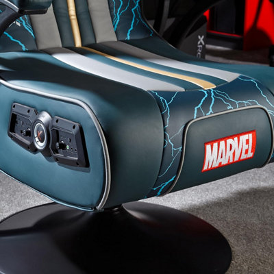 X-Rocker Official Marvel THOR Gaming Chair, Folding Audio Gaming Pedestal with Wireless Bluetooth 2.1 Speakers - Elite Edition