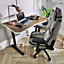 X-Rocker OKA Office Desk With Walnut Effect - Soft Glow LED Lighting & Wireless Charging - 110x55cm