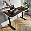 X-Rocker OKA Office Desk With Walnut Effect - Soft Glow LED Lighting & Wireless Charging - 140x60cm