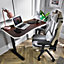 X-Rocker OKA Office Desk With Walnut Effect - Soft Glow LED Lighting & Wireless Charging - 140x60cm